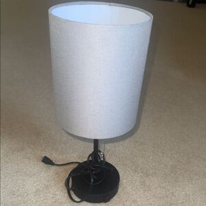 Gray Table Lamp with Black Base NWOB